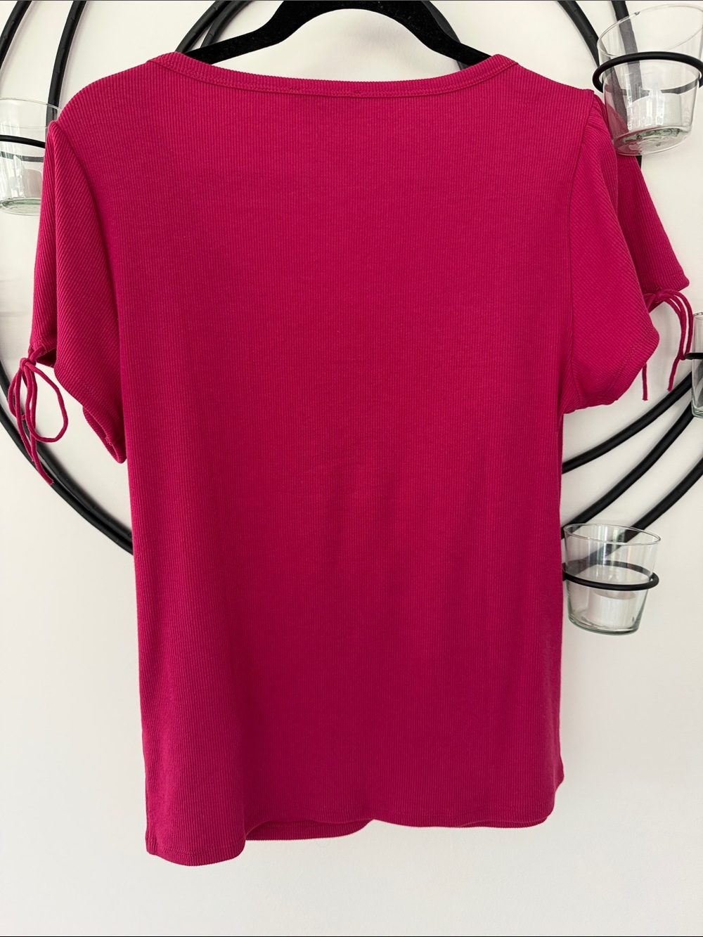 J. Crew Raspberry Button-Front Short Sleeve Top - Picture 5 of 5